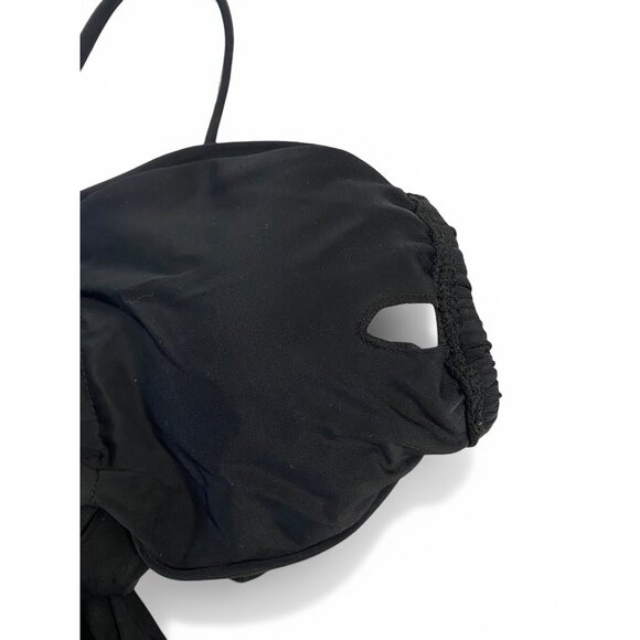 NWT SHEIN Black Bandeau Bikini Set High Waist Ruched Adjustable Straps Size S - Picture 4 of 9